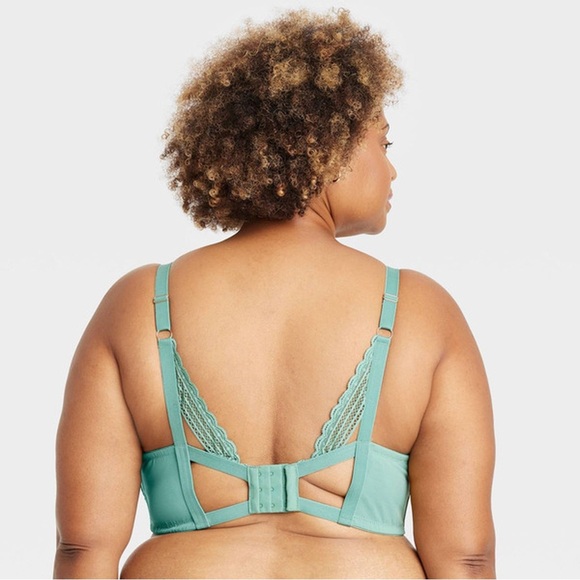 Auden™ Women's Lace Plunge Push-Up Bra - Tidal Flow Green 44D - Picture 3 of 5